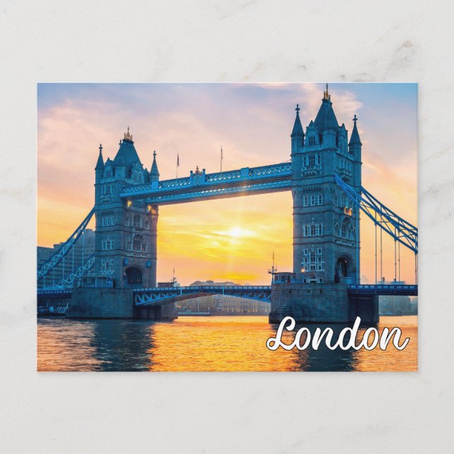 Postal Sunset Over Londres, Inglaterra, Reino Unido (Anverso)