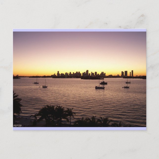 Postal Sunset Over Miami (Anverso)