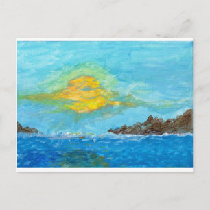 Postal Sunset Over Ocean