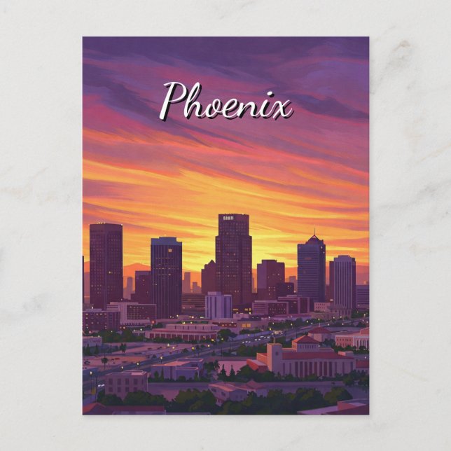 Postal Sunset Phoenix Skyline Arizona Travel (Anverso)