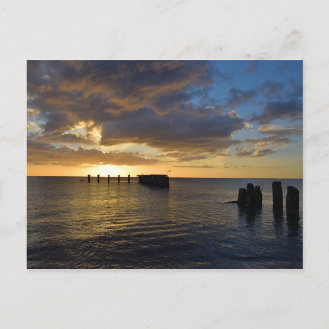 Postal Sunset Pier Isla Gasparilla, Florida - Postcard (Anverso)