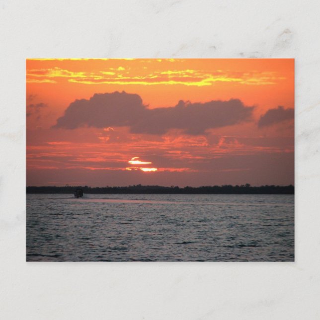 Postal Sunset, Placencia, Belice (Anverso)