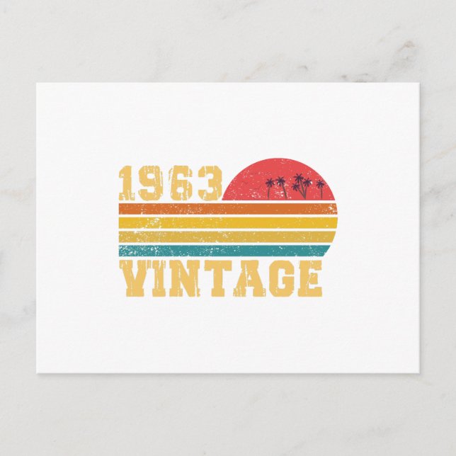 Postal Sunset retro vintage 1963 Cumpleaños (Anverso)