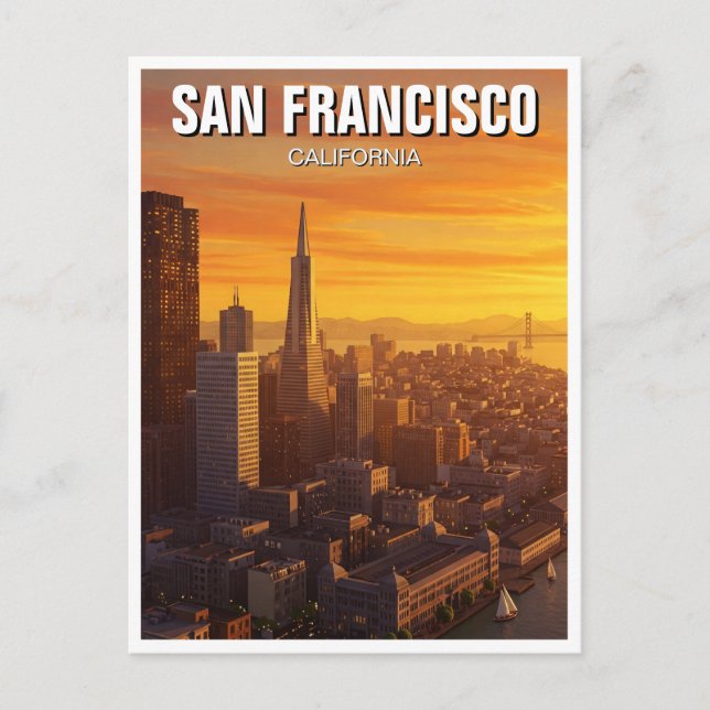 Postal Sunset San Francisco Skyline (Anverso)