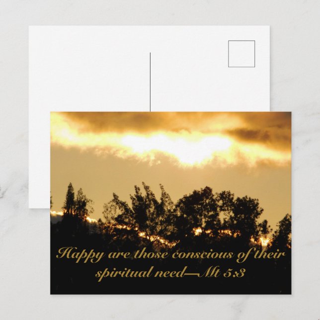 Postal Sunset Scripture text (Anverso / Reverso)