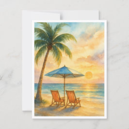 Postal Sunset Serenity Beach Post Card