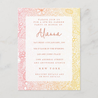 Postal Sunset Sunrise Garden Scene Artist Coral Peach
