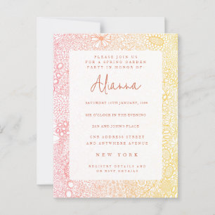 Postal Sunset Sunrise Garden Scene Artist Coral Peach