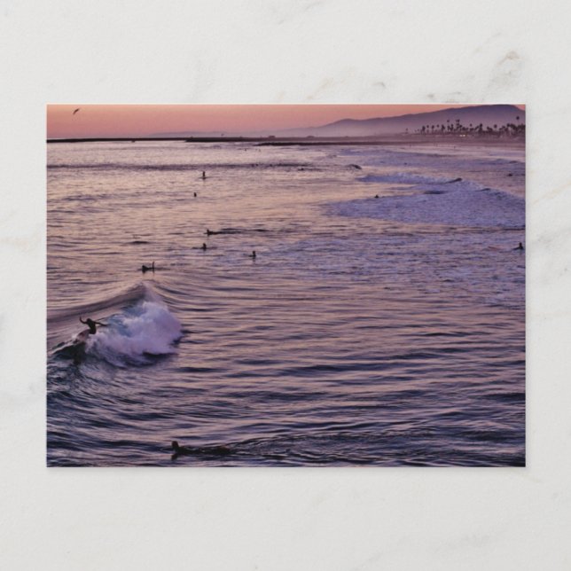 Postal Sunset Surfing Ocean. (Anverso)