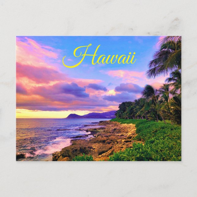 Postal Sunset Tropical Hawaii Seashore (Anverso)
