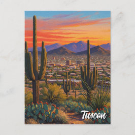 Postal Sunset Tuscon Skyline Arizona Travel