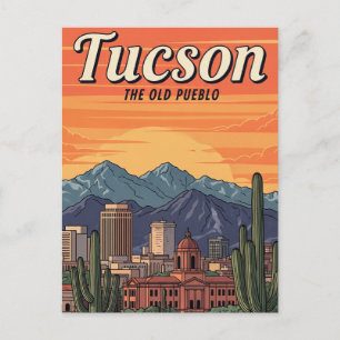 Postal Sunset Tuscon Skyline Arizona Travel