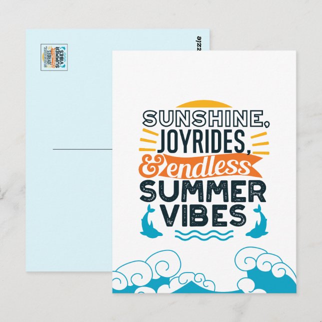 Postal Sunshine & Joyrides - Cita de Vibes de Verano sin  (Anverso / Reverso)