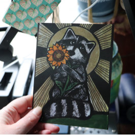 Postal Sunshine Sunflower Raccoon