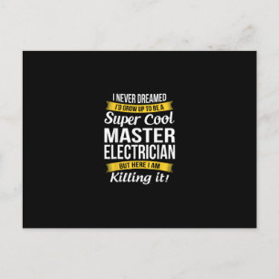 Postal Super Cool Master Electrician Regalo Divertido