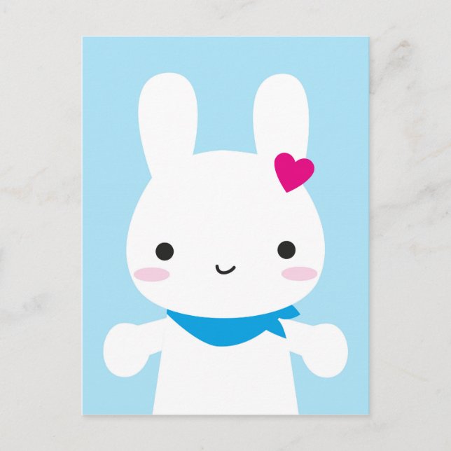 Postal Super Cute Kawaii Bunny (Anverso)