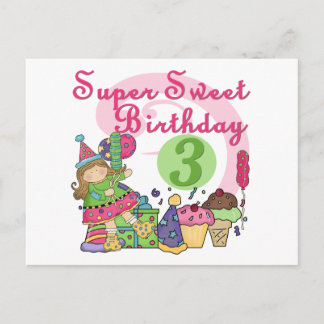 Postal Súper dulce 3 camisas de cumpleaños y regalos