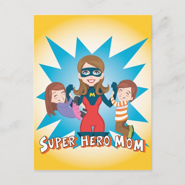 Postal Super Héroe Mamá (Anverso)