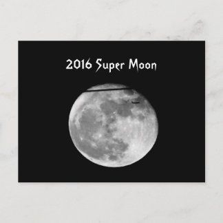 Postal ¡Super Luna con el avión pasando/Personalizable!