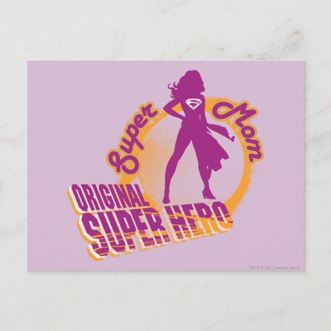Postal Super mamá original Super Héroe (Anverso)