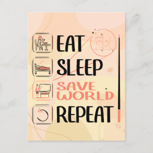 Postal Super Profesor de Matemáticas Salva el Mundo. Rega