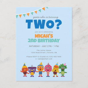 Postal Super Simple Cumpleaños de los personajes de Noo