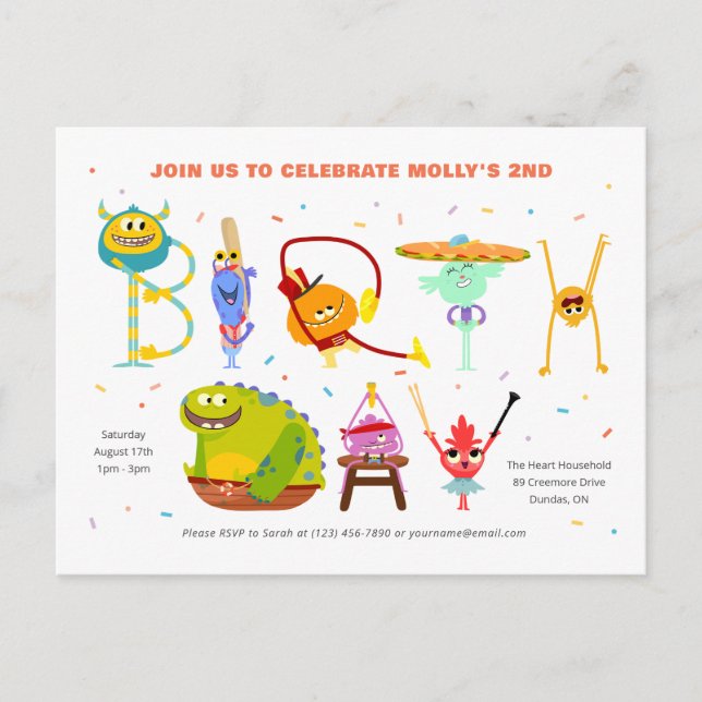 Postal Super Simple | Cumpleaños Rhymington (Anverso)