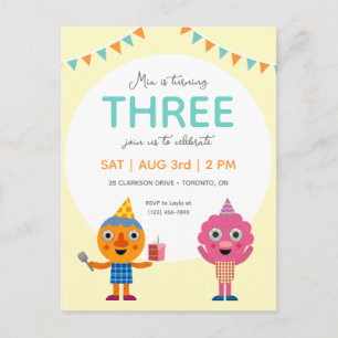 Postal Super Simple   Noodle y pollos Cumpleaños Amarillo