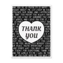 Super Sincero Agradecimiento en Blanco y Negro