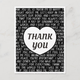 Postal Super Sincero Black and White Gracias