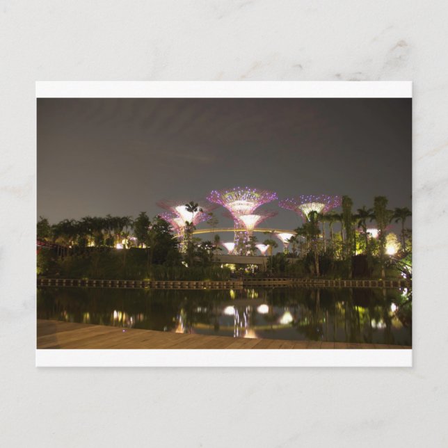 Postal Superárboles iluminados en Gardens by the Bay (Anverso)