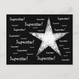 Postal ¡Superestrella!   Negro