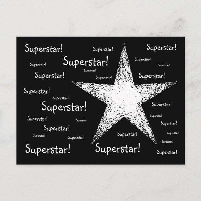 Postal ¡Superestrella! | Negro (Anverso)