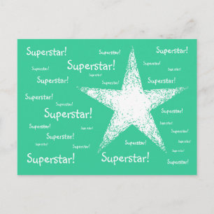 Postal ¡Superestrella!   Turquesa