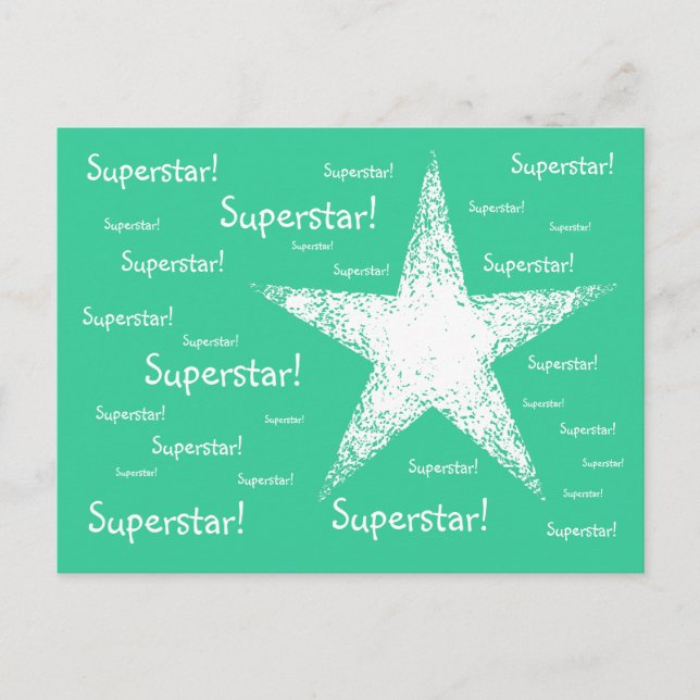 Postal ¡Superestrella! | Turquesa (Anverso)