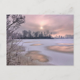 Postal Superficie congelada Río Po, Piamonte, Italia