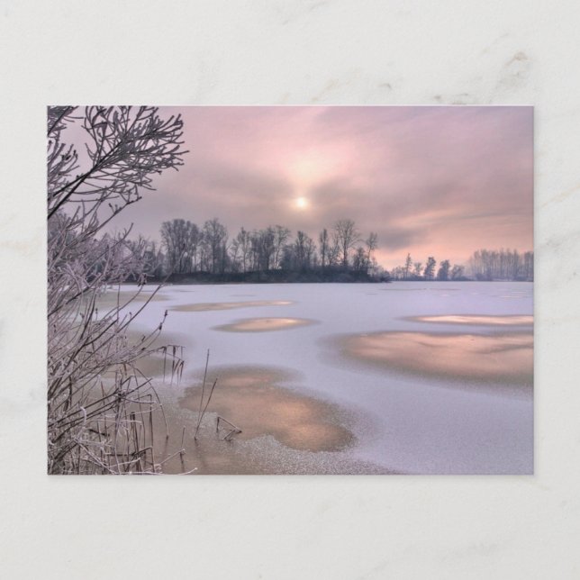 Postal Superficie Congelada | Río Po, Piemonte, Italia (Anverso)