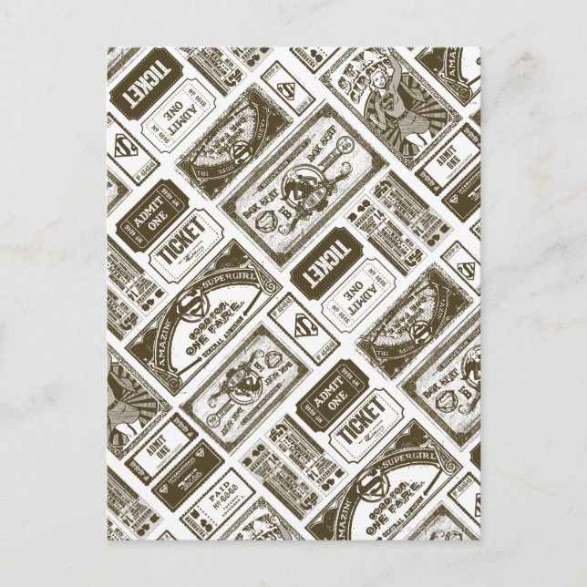 Postal Supergirl Admitir un patrón marrón (Anverso)