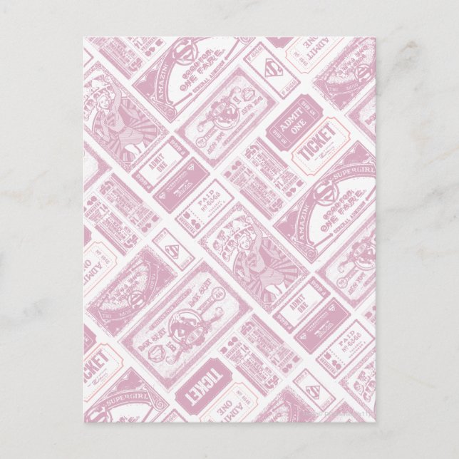 Postal Supergirl Admitir un patrón rosado (Anverso)