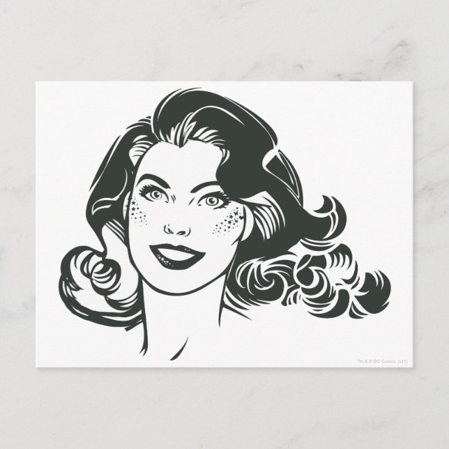 Postal Supergirl Black and White Drawing 2 (Anverso)