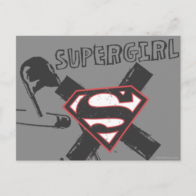 Postal Supergirl Black Safety Pins (Anverso)