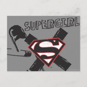 Postal Supergirl Black Safety Pins