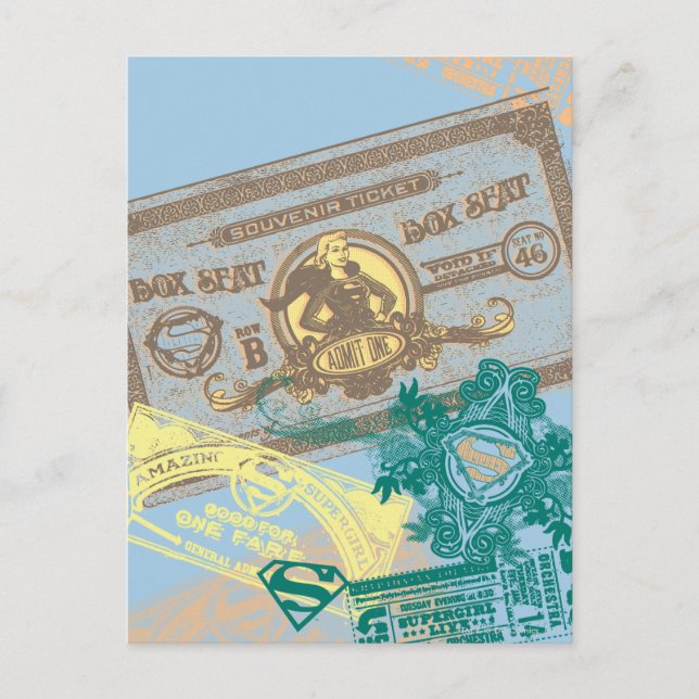Postal Supergirl Box Seat Blue (Anverso)