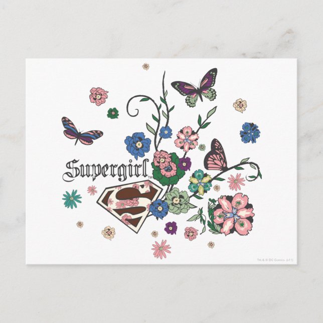 Postal Supergirl Butterflies (Anverso)