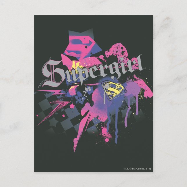 Postal Supergirl Checkered Splatter (Anverso)