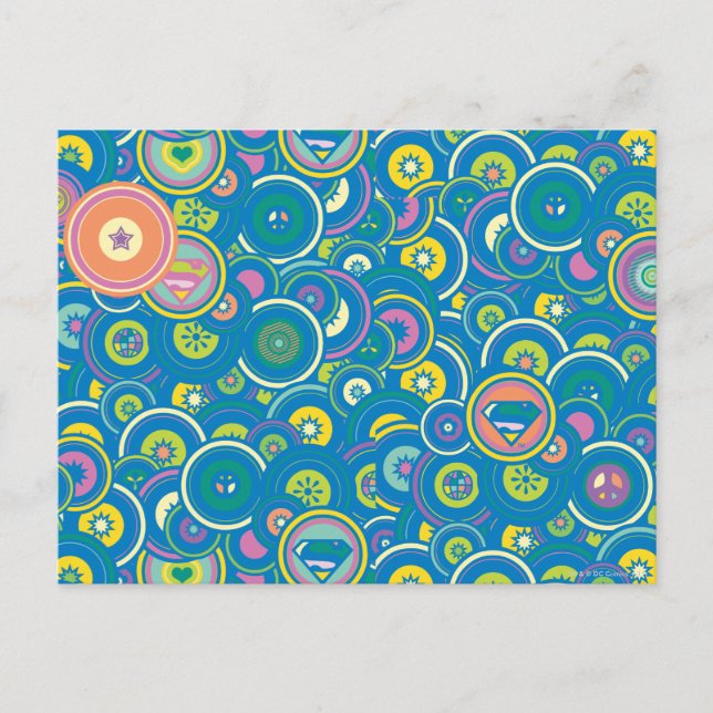 Postal Supergirl Circle Blue Pattern (Anverso)