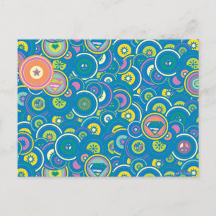 Postal Supergirl Circle Blue Pattern