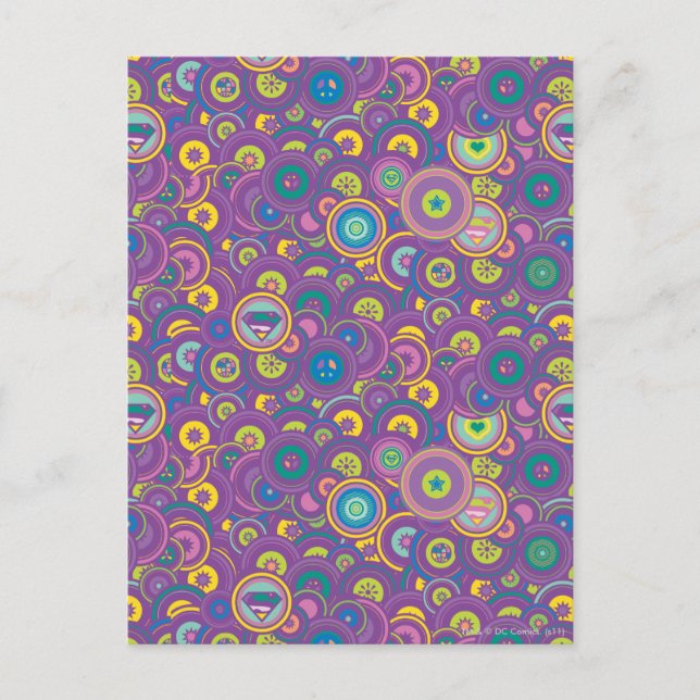 Postal Supergirl Circle Purple Pattern (Anverso)