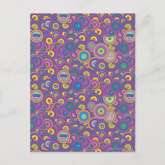 Postal Supergirl Circle Purple Pattern (Anverso)