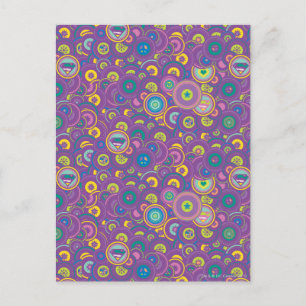 Postal Supergirl Circle Purple Pattern